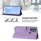 For Motorola Moto G71 5G Skin Feel Solid Color Leather Phone Case with Lanyard(Lavender Purple) - 3