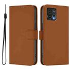 For Motorola Moto G72 Skin Feel Solid Color Leather Phone Case with Lanyard(Brown) - 2