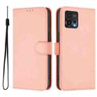 For Motorola Moto G72 Skin Feel Solid Color Leather Phone Case with Lanyard(Pink) - 2