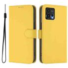 For Motorola Moto G72 Skin Feel Solid Color Leather Phone Case with Lanyard(Lemon Yellow) - 2