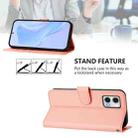 For Motorola Moto G73 5G Skin Feel Solid Color Leather Phone Case with Lanyard(Pink) - 3