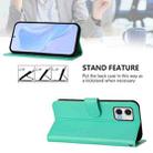 For Motorola Moto G73 5G Skin Feel Solid Color Leather Phone Case with Lanyard(Green) - 3