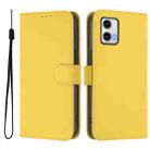For Motorola Moto G73 5G Skin Feel Solid Color Leather Phone Case with Lanyard(Lemon Yellow) - 2