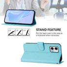 For Motorola Moto G73 5G Skin Feel Solid Color Leather Phone Case with Lanyard(Sky Blue) - 3