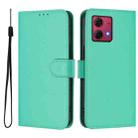 For Motorola Moto G84 5G Skin Feel Solid Color Leather Phone Case with Lanyard(Green) - 2