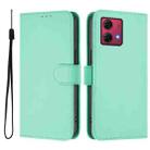 For Motorola Moto G84 5G Skin Feel Solid Color Leather Phone Case with Lanyard(Mint Green) - 2