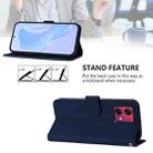 For Motorola Moto G84 5G Skin Feel Solid Color Leather Phone Case with Lanyard(Navy Blue) - 3