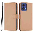 For Motorola Moto G85 5G Skin Feel Solid Color Leather Phone Case with Lanyard(Nude) - 2