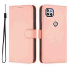 For Motorola One 5G Ace Skin Feel Solid Color Leather Phone Case with Lanyard(Pink) - 2