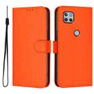 For Motorola One 5G Ace Skin Feel Solid Color Leather Phone Case with Lanyard(Orange) - 2