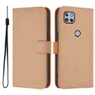 For Motorola One 5G Ace Skin Feel Solid Color Leather Phone Case with Lanyard(Nude) - 2