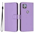 For Motorola One 5G Ace Skin Feel Solid Color Leather Phone Case with Lanyard(Lavender Purple) - 2