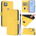 For Motorola One 5G Ace Skin Feel Solid Color Leather Phone Case with Lanyard(Lemon Yellow) - 1