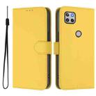 For Motorola One 5G Ace Skin Feel Solid Color Leather Phone Case with Lanyard(Lemon Yellow) - 2