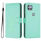 For Motorola One 5G Ace Skin Feel Solid Color Leather Phone Case with Lanyard(Mint Green) - 2