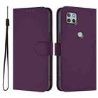 For Motorola One 5G Ace Skin Feel Solid Color Leather Phone Case with Lanyard(Violet) - 2