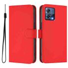 For Motorola Moto S30 Pro 5G Skin Feel Solid Color Leather Phone Case with Lanyard(Red) - 2