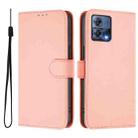 For Motorola Moto S30 Pro 5G Skin Feel Solid Color Leather Phone Case with Lanyard(Pink) - 2