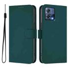 For Motorola Moto S30 Pro 5G Skin Feel Solid Color Leather Phone Case with Lanyard(Dark Green) - 2