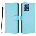 For Motorola Moto S30 Pro 5G Skin Feel Solid Color Leather Phone Case with Lanyard(Sky Blue) - 2