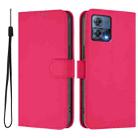 For Motorola Moto S30 Pro 5G Skin Feel Solid Color Leather Phone Case with Lanyard(Rose Red) - 2