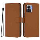 For Motorola Moto X30 Pro 5G Skin Feel Solid Color Leather Phone Case with Lanyard(Brown) - 2