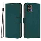 For Motorola Edge 30 Neo Skin Feel Solid Color Leather Phone Case with Lanyard(Dark Green) - 2