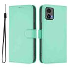 For Motorola Edge 30 Neo Skin Feel Solid Color Leather Phone Case with Lanyard(Mint Green) - 2