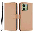 For Motorola Edge 40 5G Global Skin Feel Solid Color Leather Phone Case with Lanyard(Nude) - 2