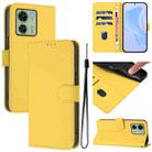 For Motorola Edge 40 5G Global Skin Feel Solid Color Leather Phone Case with Lanyard(Lemon Yellow) - 1