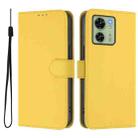 For Motorola Edge 40 5G Global Skin Feel Solid Color Leather Phone Case with Lanyard(Lemon Yellow) - 2