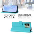 For Motorola Edge 40 5G Global Skin Feel Solid Color Leather Phone Case with Lanyard(Lake Blue) - 3