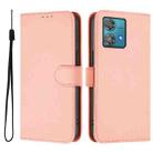 For Motorola Edge 40 Neo 5G Skin Feel Solid Color Leather Phone Case with Lanyard(Pink) - 2