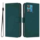 For Motorola Edge 40 Neo 5G Skin Feel Solid Color Leather Phone Case with Lanyard(Dark Green) - 2