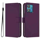 For Motorola Edge 40 Neo 5G Skin Feel Solid Color Leather Phone Case with Lanyard(Violet) - 2