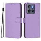 For Motorola Edge 50 Neo Skin Feel Solid Color Leather Phone Case with Lanyard(Lavender Purple) - 2