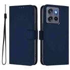 For Motorola Edge 50 Neo Skin Feel Solid Color Leather Phone Case with Lanyard(Navy Blue) - 2