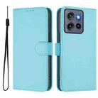 For Motorola Edge 50 Neo Skin Feel Solid Color Leather Phone Case with Lanyard(Sky Blue) - 2