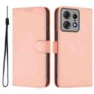 For Motorola Edge 50 Pro Skin Feel Solid Color Leather Phone Case with Lanyard(Pink) - 2