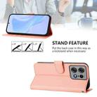 For Motorola Edge 50 Pro Skin Feel Solid Color Leather Phone Case with Lanyard(Pink) - 3