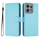 For Motorola Edge 50 Pro Skin Feel Solid Color Leather Phone Case with Lanyard(Sky Blue) - 2