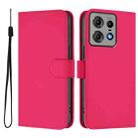 For Motorola Edge 50 Pro Skin Feel Solid Color Leather Phone Case with Lanyard(Rose Red) - 2