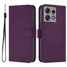 For Motorola Edge 50 Pro Skin Feel Solid Color Leather Phone Case with Lanyard(Violet) - 2