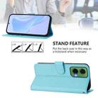 For Motorola Moto G35 Skin Feel Solid Color Leather Phone Case with Lanyard(Sky Blue) - 3