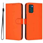 For Motorola Moto G42 4G Skin Feel Solid Color Leather Phone Case with Lanyard(Orange) - 2
