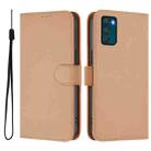 For Motorola Moto G42 4G Skin Feel Solid Color Leather Phone Case with Lanyard(Nude) - 2