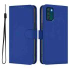 For Motorola Moto G42 4G Skin Feel Solid Color Leather Phone Case with Lanyard(Dark Blue) - 2