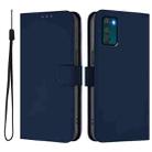 For Motorola Moto G42 4G Skin Feel Solid Color Leather Phone Case with Lanyard(Navy Blue) - 2