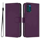 For Motorola Moto G42 4G Skin Feel Solid Color Leather Phone Case with Lanyard(Violet) - 2