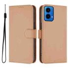 For Motorola Moto G45 5G / G34 5G Skin Feel Solid Color Leather Phone Case with Lanyard(Nude) - 2